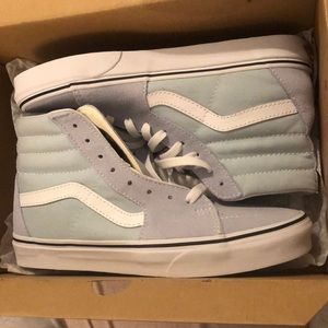 light blue high top Vans